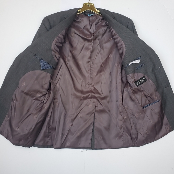 LRL Wool Sport Coat Blazer 40R Grey Single Breasted -UNISEX! - Picture 2 of 10